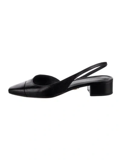 Pre-owned Veronica Beard Leather Slingback Pumps In Silver