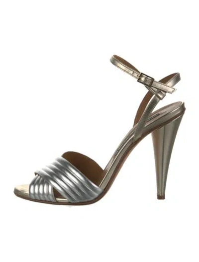 Pre-owned Veronica Beard Leather Slingback Sandals