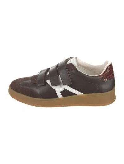 Pre-owned Veronica Beard Leather Sneakers In Brown