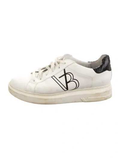 Pre-owned Veronica Beard Leather Sneakers In Neutral