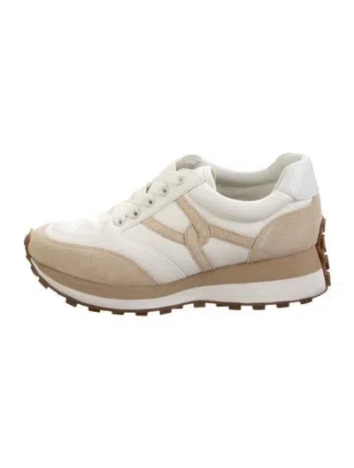 Pre-owned Veronica Beard Leather Sneakers In Neutral