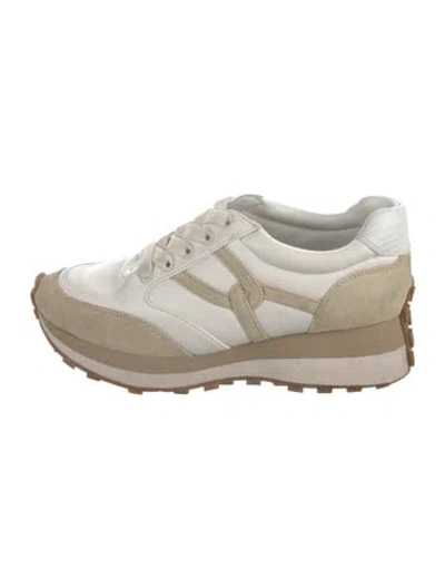 Pre-owned Veronica Beard Leather Sneakers In Neutral