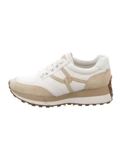 Pre-owned Veronica Beard Leather Sneakers In Neutrals