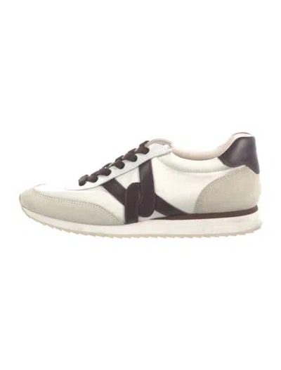 Pre-owned Veronica Beard Leather Sneakers In Neutrals