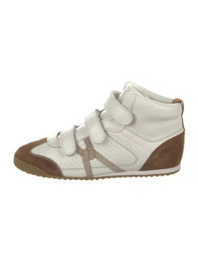 Pre-owned Veronica Beard Leather Sneakers In White