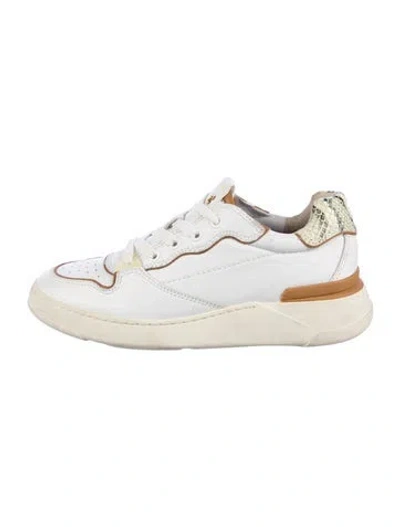 Pre-owned Veronica Beard Leather Sneakers In White