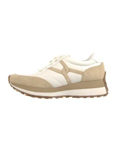 Pre-owned Veronica Beard Leather Sneakers In White