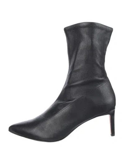 Pre-owned Veronica Beard Leather Sock Boots In Black