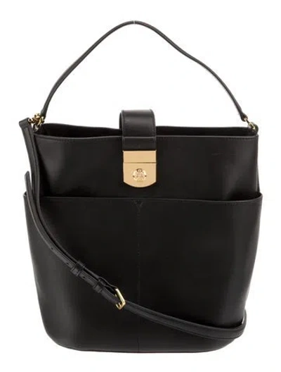 Pre-owned Veronica Beard Leather Top Handle Bag In Black