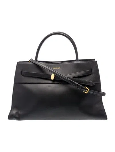 Pre-owned Veronica Beard Leather Top Handle Bag In Black