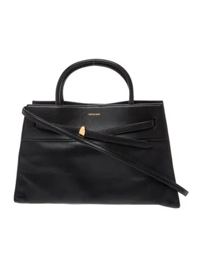 Pre-owned Veronica Beard Leather Top Handle Bag In Black
