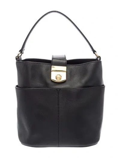 Pre-owned Veronica Beard Leather Top Handle Bag In Black