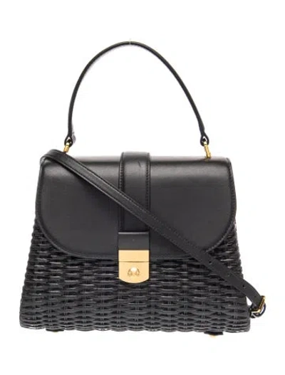 Pre-owned Veronica Beard Leather Top Handle Bag In Black