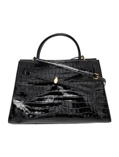 Pre-owned Veronica Beard Leather Top Handle Bag In Black