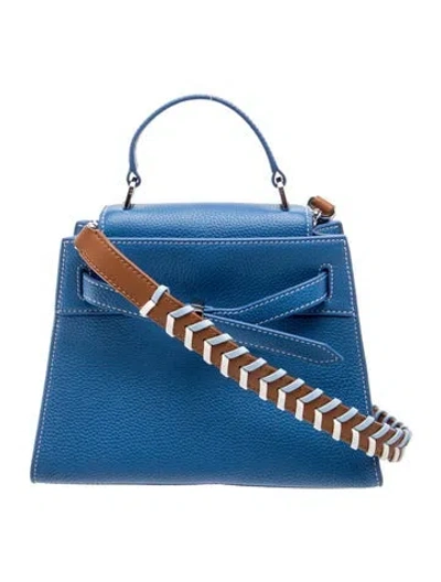 Pre-owned Veronica Beard Leather Top Handle Bag In Blue