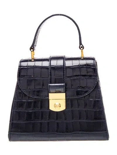 Pre-owned Veronica Beard Leather Top Handle Bag In Blue