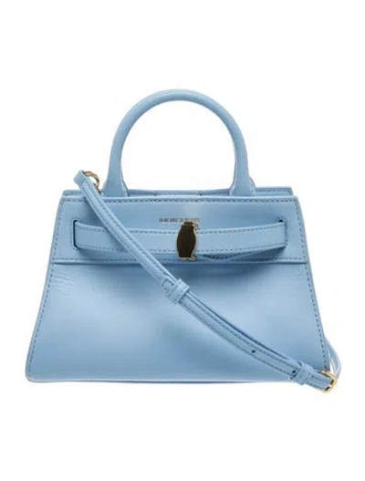 Pre-owned Veronica Beard Leather Top Handle Bag In Blue