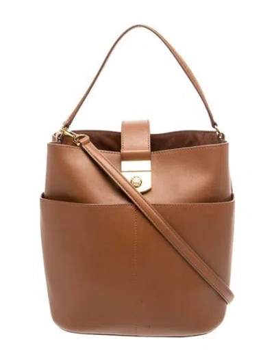 Pre-owned Veronica Beard Leather Top Handle Bag In Brown