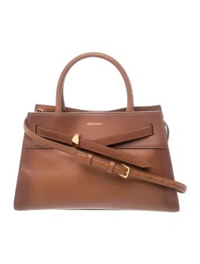 Pre-owned Veronica Beard Leather Top Handle Bag In Brown