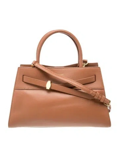 Pre-owned Veronica Beard Leather Top Handle Bag In Brown