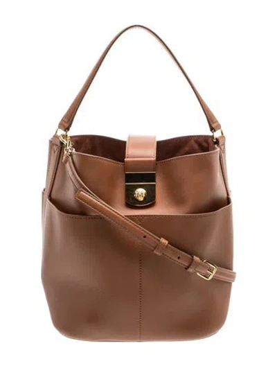 Pre-owned Veronica Beard Leather Top Handle Bag In Brown
