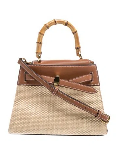 Pre-owned Veronica Beard Leather Top Handle Bag In Neutrals