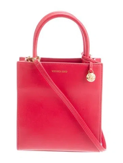 Pre-owned Veronica Beard Leather Top Handle Bag In Red