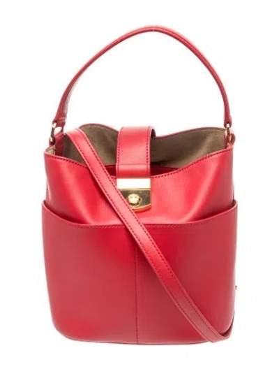 Pre-owned Veronica Beard Leather Top Handle Bag In Red