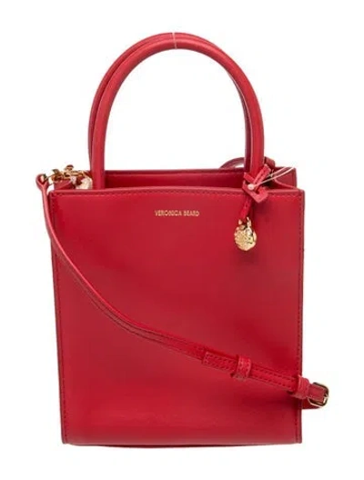 Pre-owned Veronica Beard Leather Top Handle Bag In Red