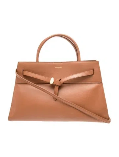Pre-owned Veronica Beard Leather Top Handle Bag W/ Tags In Brown
