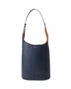 Veronica Beard Large Loop Leather Shoulder Bag In Blue