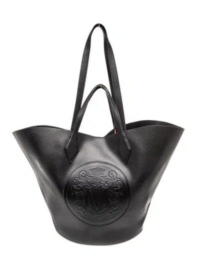 Pre-owned Veronica Beard Leather Tote In Black
