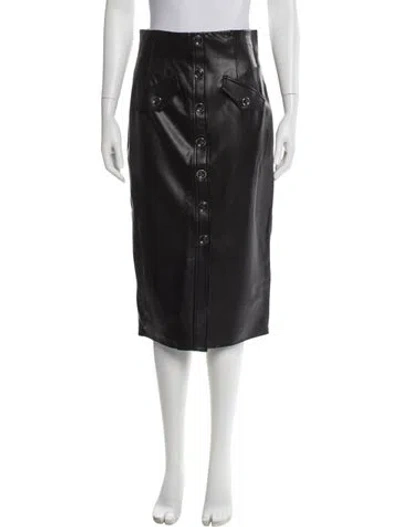 Pre-owned Veronica Beard Leather Trim Embellishment Knee-length Skirt In Black