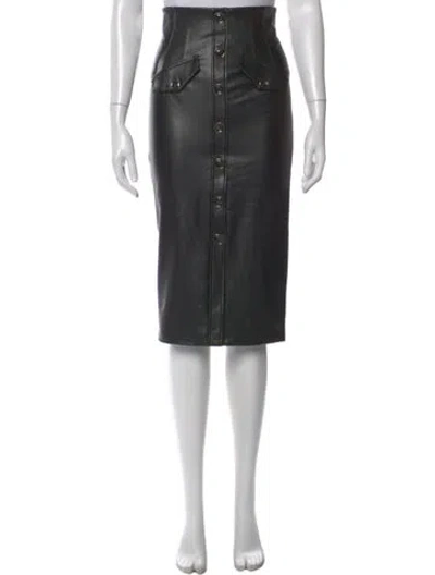 Pre-owned Veronica Beard Leather Trim Embellishment Knee-length Skirt In Gray
