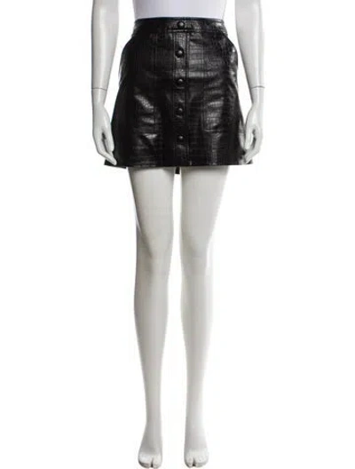 Pre-owned Veronica Beard Leather Trim Embellishment Mini Skirt In Black