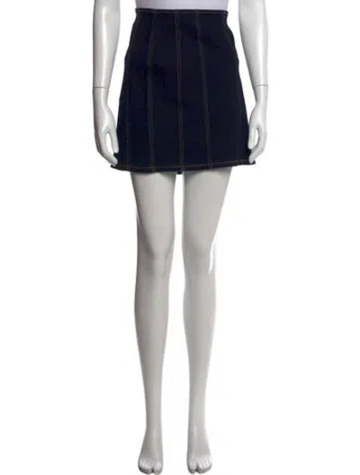 Pre-owned Veronica Beard Leather Trim Embellishment Mini Skirt In Black