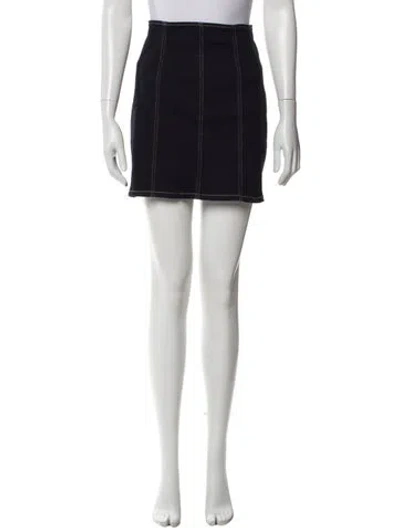 Pre-owned Veronica Beard Leather Trim Embellishment Mini Skirt In Multi