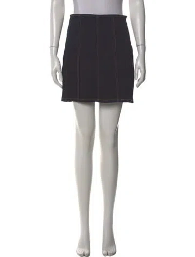 Pre-owned Veronica Beard Leather Trim Embellishment Mini Skirt W/ Tags In Gray