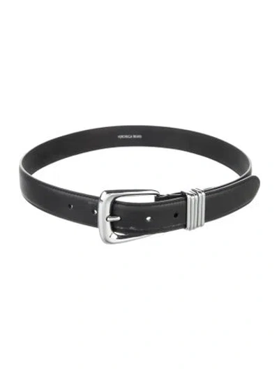 Pre-owned Veronica Beard Leather Waist Belt In Black