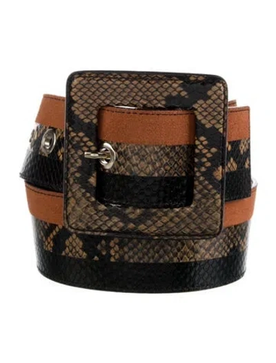 Pre-owned Veronica Beard Leather Waist Belt In Black