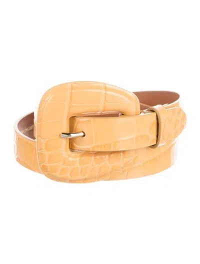Pre-owned Veronica Beard Leather Waist Belt In Yellow
