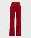 Veronica Beard Lebone Flare Pants In Crimson