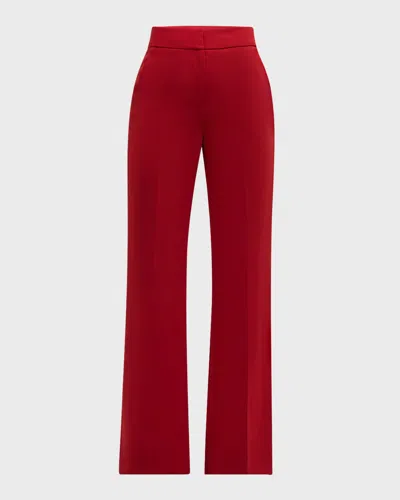 Veronica Beard Lebone Flare Pants In Crimson
