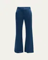 Veronica Beard Lebone Satin Pants In Blue Stone