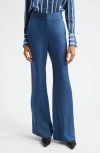 Veronica Beard Lebone Flared Pants In Blue Stone