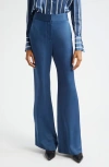 Veronica Beard Lebone Flared Pants In Blue Stone
