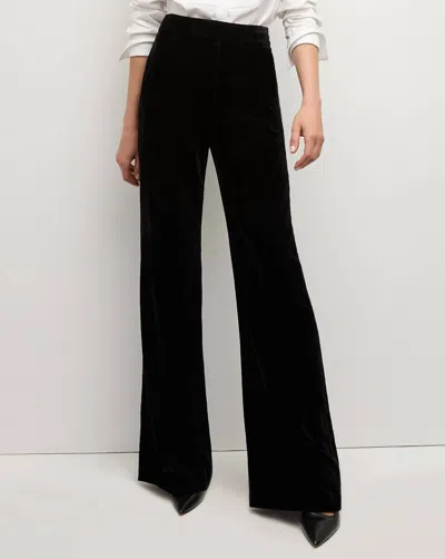 Veronica Beard Lebone Velvet Pant In Black In Multi