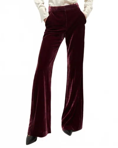 Veronica Beard Lebone Velvet Pant In Wine In Red