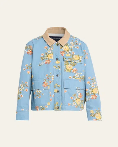 Veronica Beard Leighton Floral Denim Barn Jacket