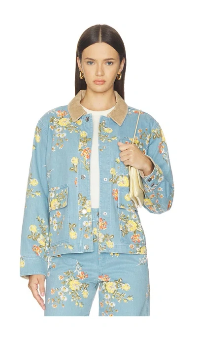 Veronica Beard Leighton Jacket With Cord Collar In Blue